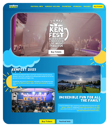 Screenshot of the KENFEST festival website